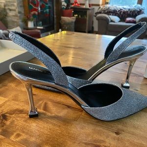 Marc Fisher Silver Sparkly Heels 8.5